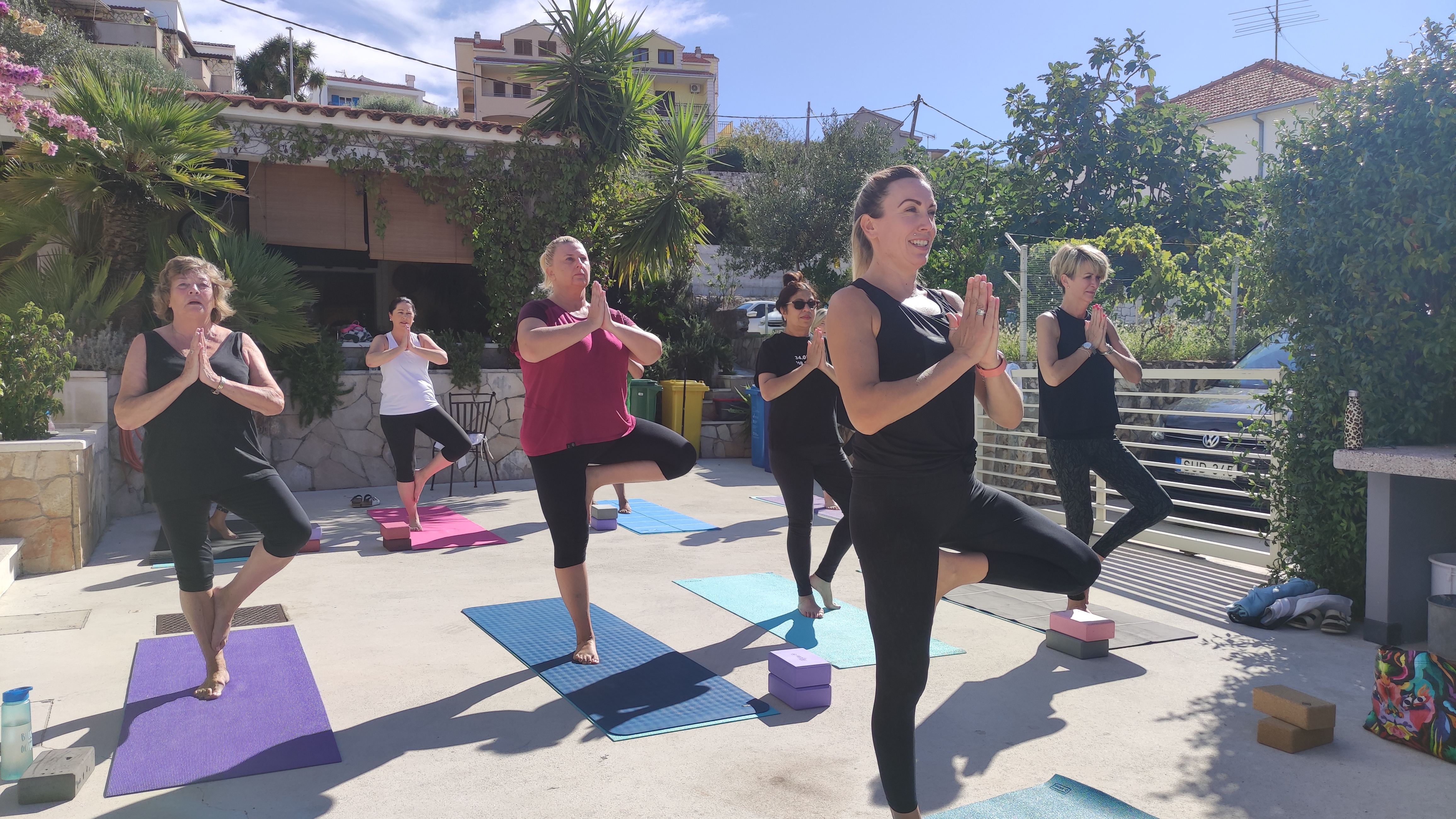 Woman in yoga pose