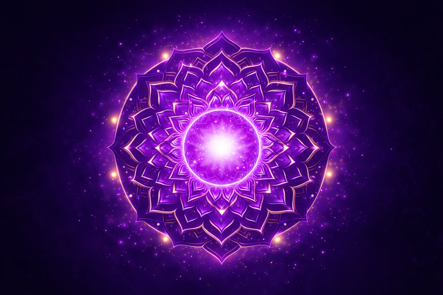 Crown Chakra - violet and white light at top of head